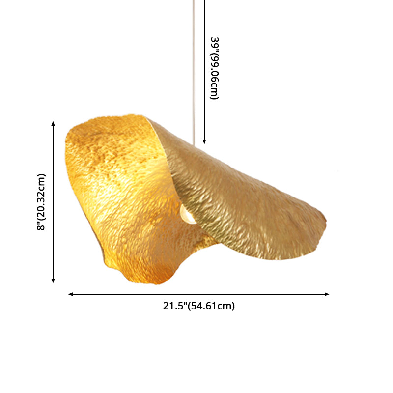 Metal Shaded Pendant Light Kit Contemporary Gold Hanging Light Fixture for Restaurant