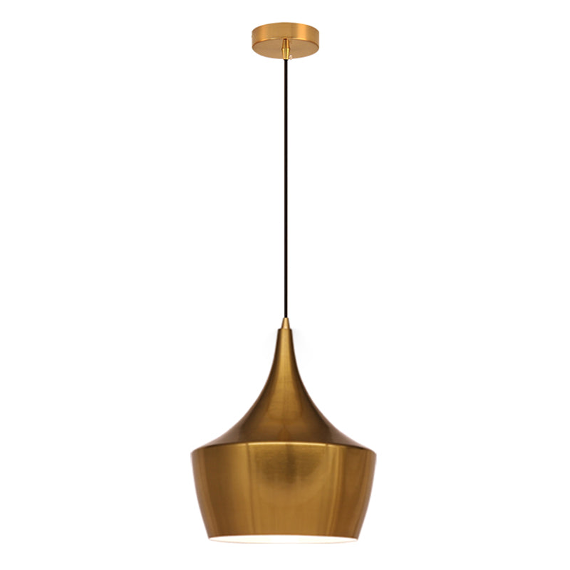 Gouden gearceerde hanglampverlichtingsarmatuur moderne stijl metalen hangend plafondlicht voor eetkamer