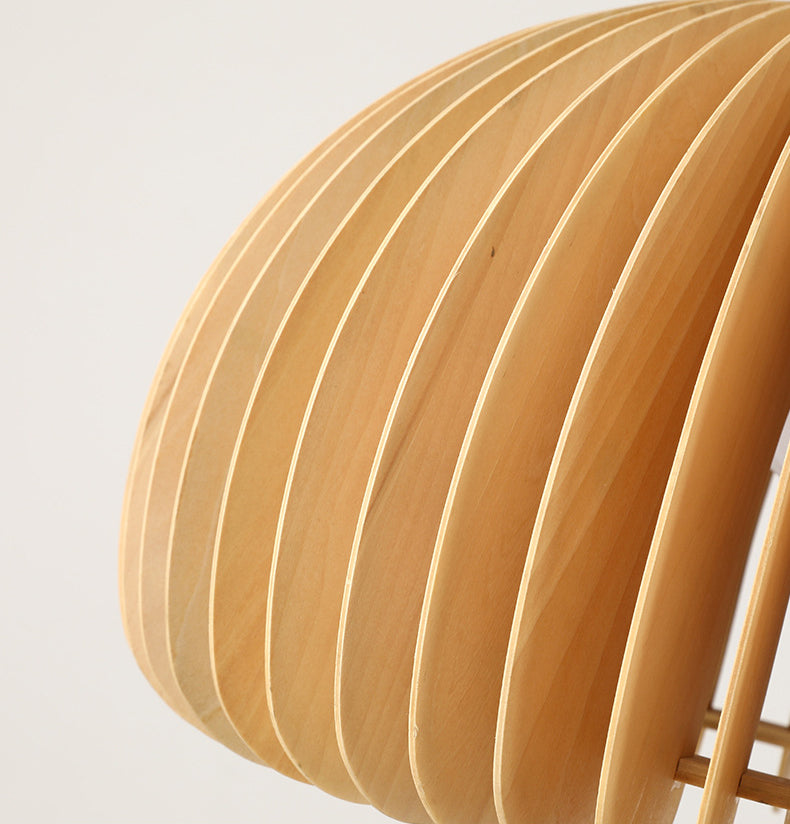 1 Light Pumpkin Hanging Ceiling Lights Creative Modern Wood Pendant for Clothing Store