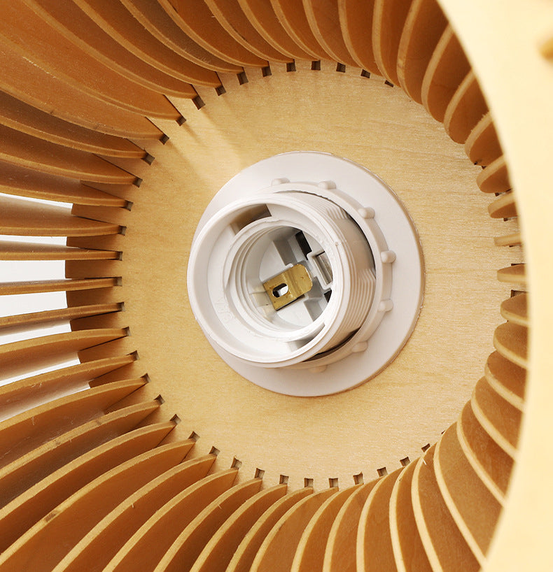 1 Light Pumpkin Hanging Ceiling Lights Creative Modern Wood Pendant for Clothing Store