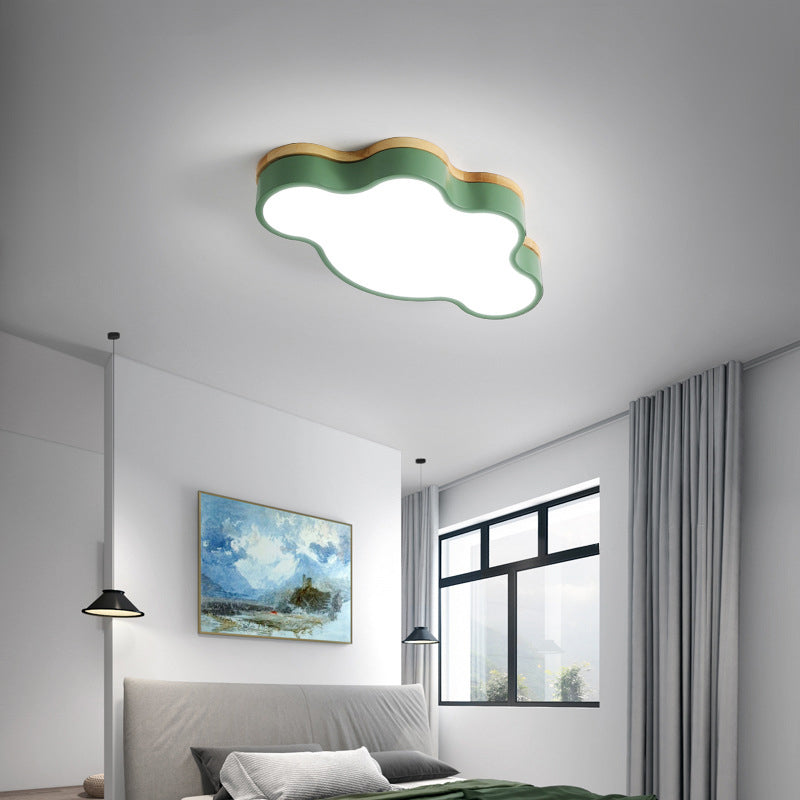 Le nuage en bois LED Ceiling Fixture in Modern Creative Style Acrylique Macaron Flush Mount for Bedroom