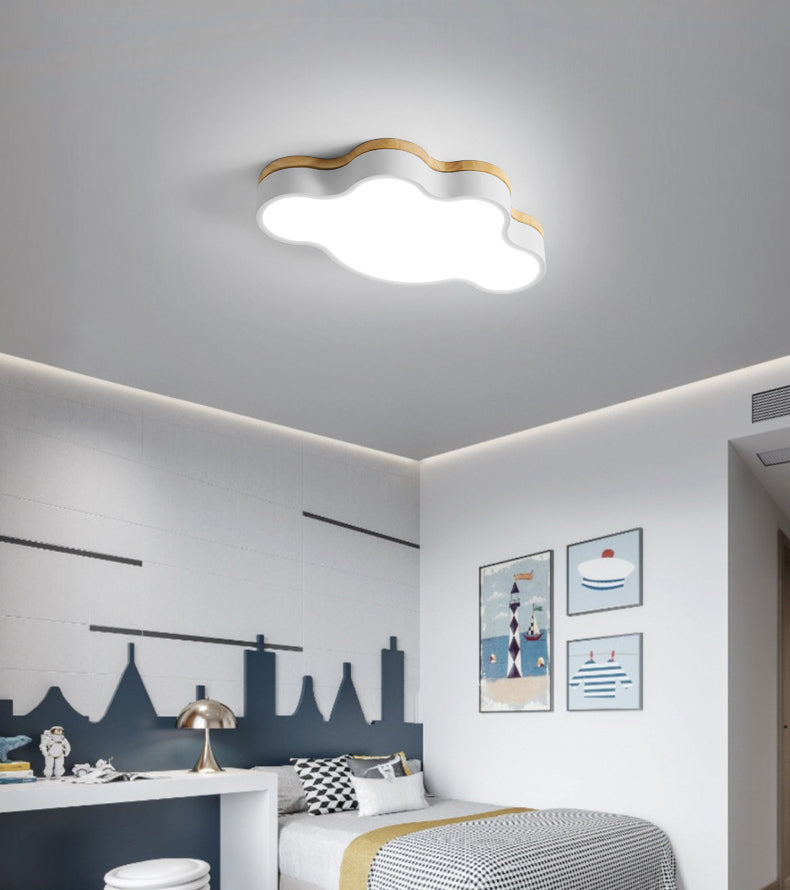 Le nuage en bois LED Ceiling Fixture in Modern Creative Style Acrylique Macaron Flush Mount for Bedroom