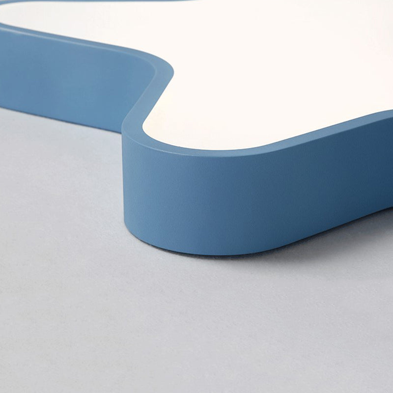 Modern Creative Macaron LED Ceiling Light Wrought Iron Star Flush Mount with Acrylic Shade