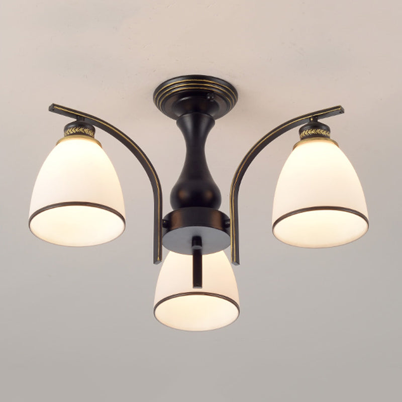 White Glass Modern Flush Mount Ceiling Light Starburst Semi Flush Mount Light