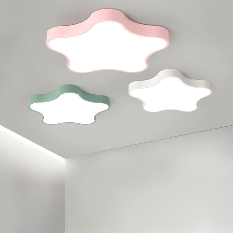 Star Macaron LED Ceiling Light in Modern Singularity Wrought Iron Flush Mount with Acrylic Shade