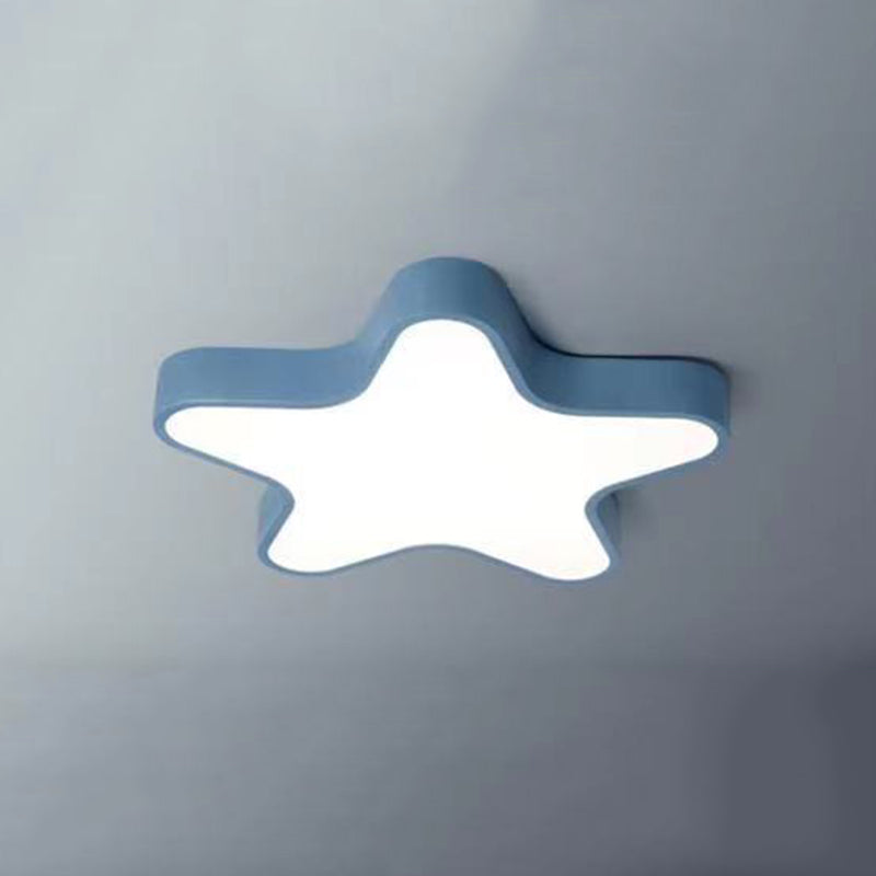 Star Macaron LED Ceiling Light in Modern Singularity Wrought Iron Flush Mount with Acrylic Shade