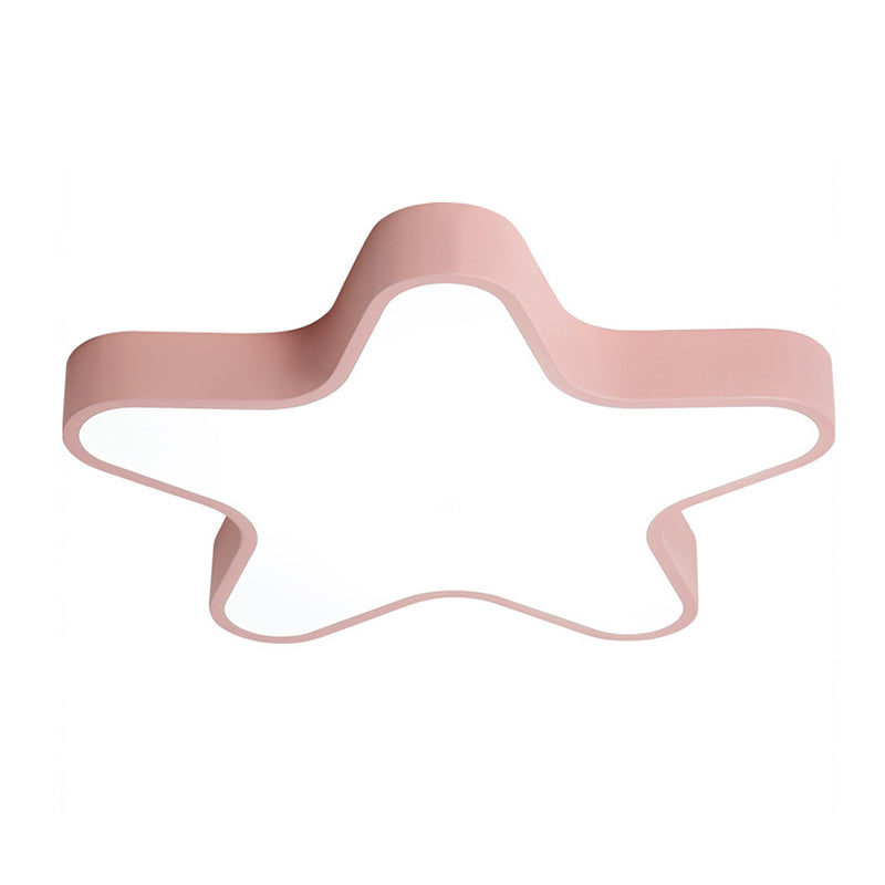 Star Macaron LED Ceiling Light in Modern Singularity Wrought Iron Flush Mount with Acrylic Shade