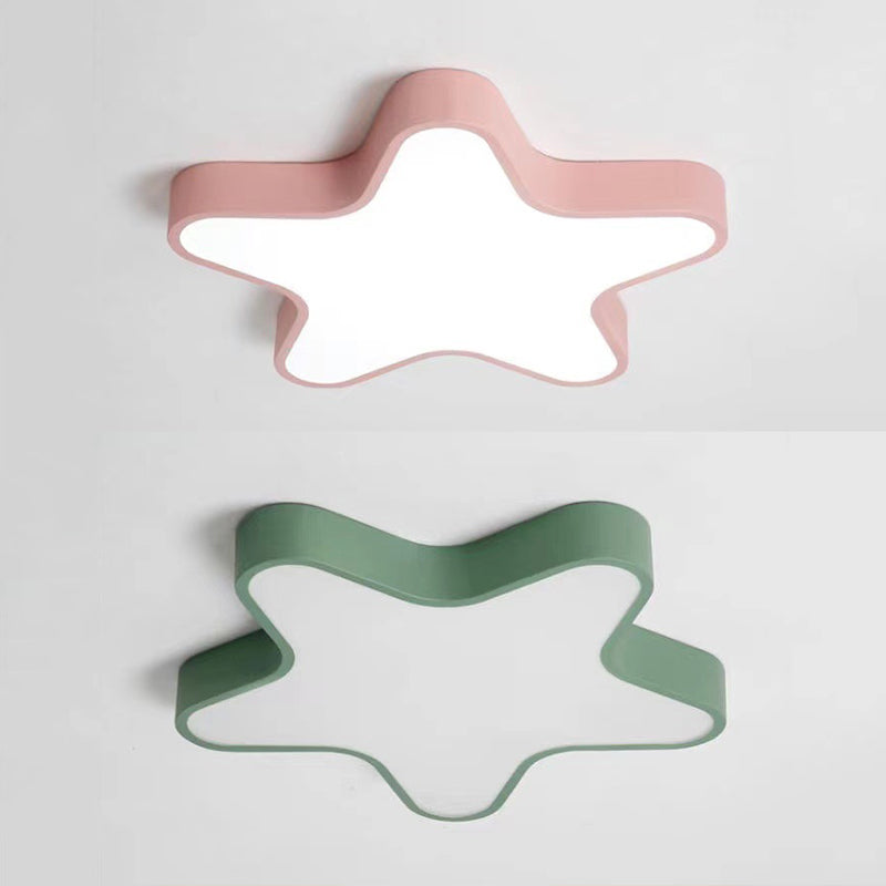 Star Macaron LED Ceiling Light in Modern Singularity Wrought Iron Flush Mount with Acrylic Shade