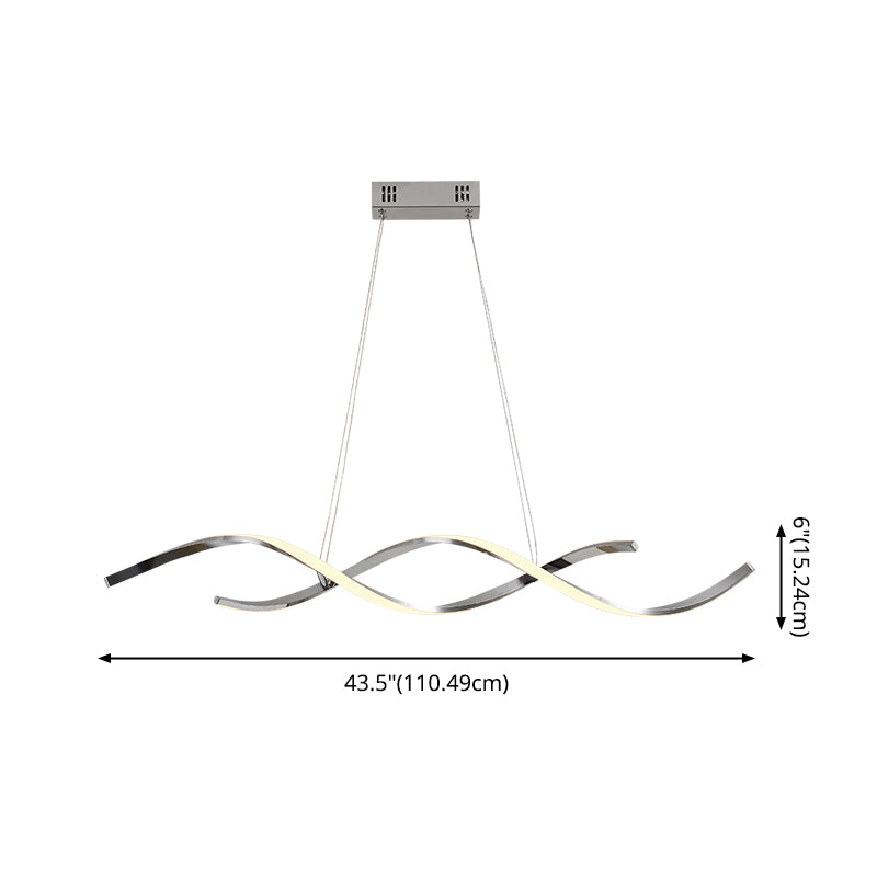 Stile contemporaneo in alluminio Luci appese a sospensione Linear Island Lighting Fun per sala da pranzo