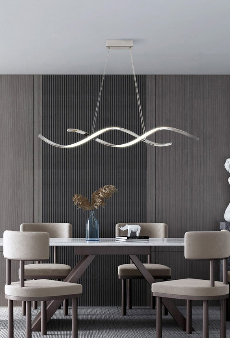 Stile contemporaneo in alluminio Luci appese a sospensione Linear Island Lighting Fun per sala da pranzo