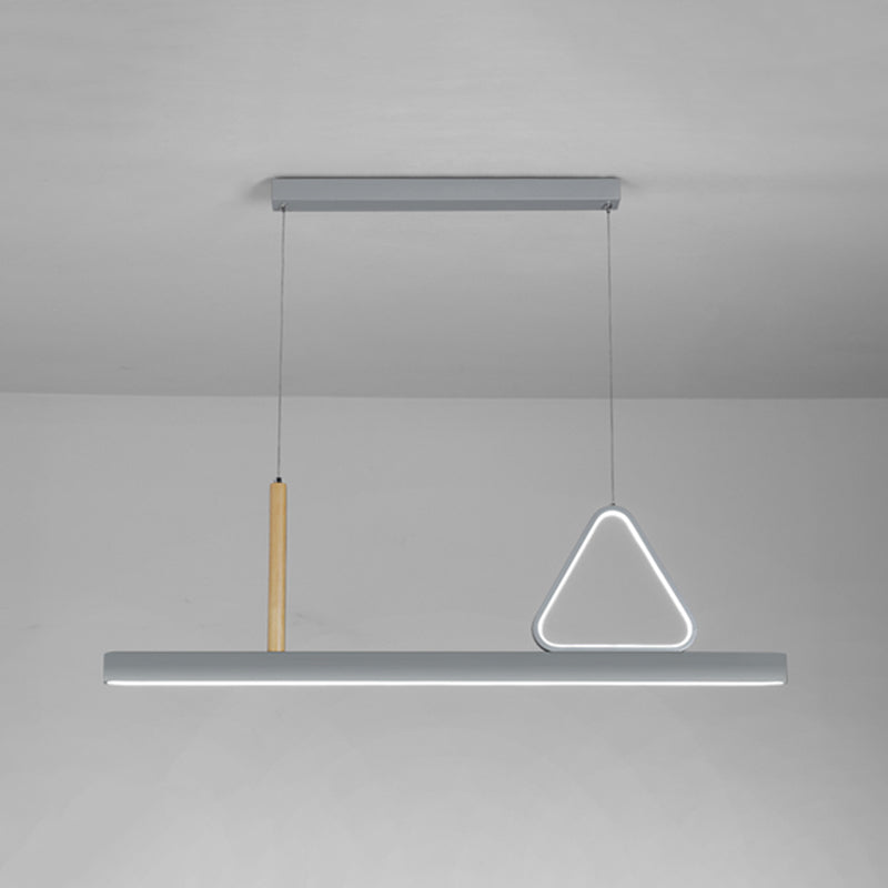 Sala de estar nueva iluminación moderna de isla LED lineal de metal lineal en gris