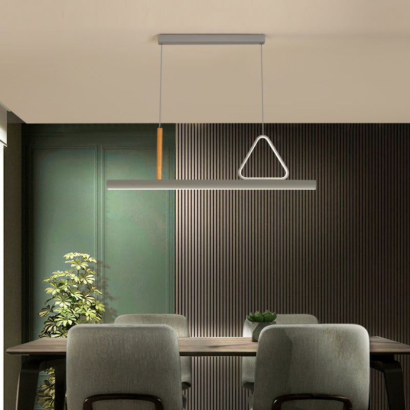 Sala de estar nueva iluminación moderna de isla LED lineal de metal lineal en gris