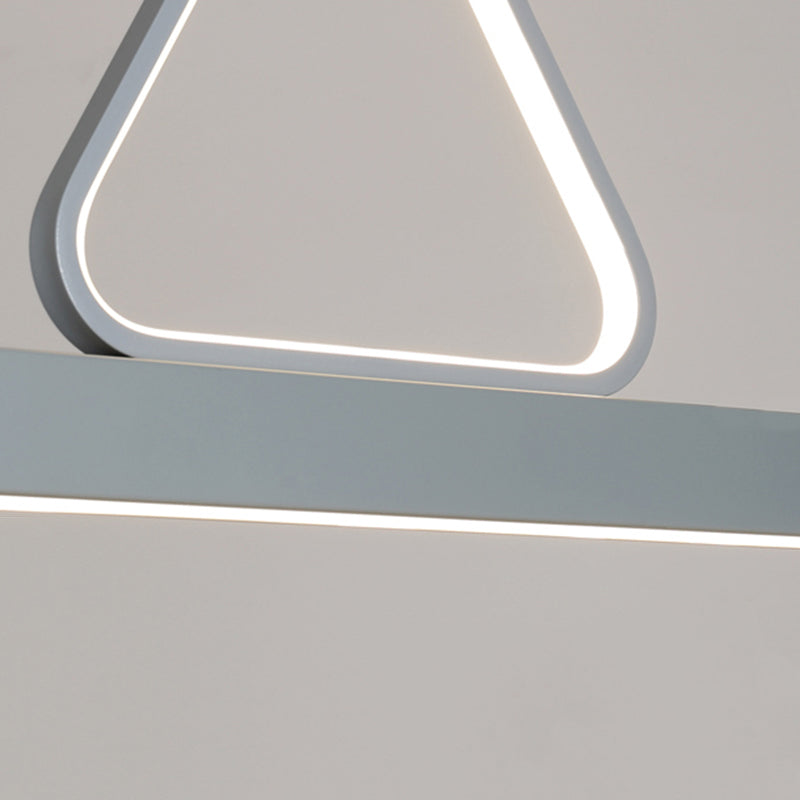 Sala de estar nueva iluminación moderna de isla LED lineal de metal lineal en gris