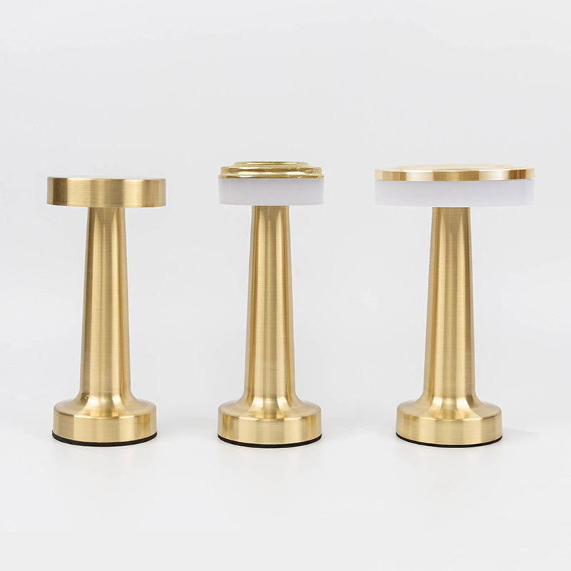 Drum Shade Metal Table Lampe Postmodernisme Gold LED Night Stand Light for Dining Room