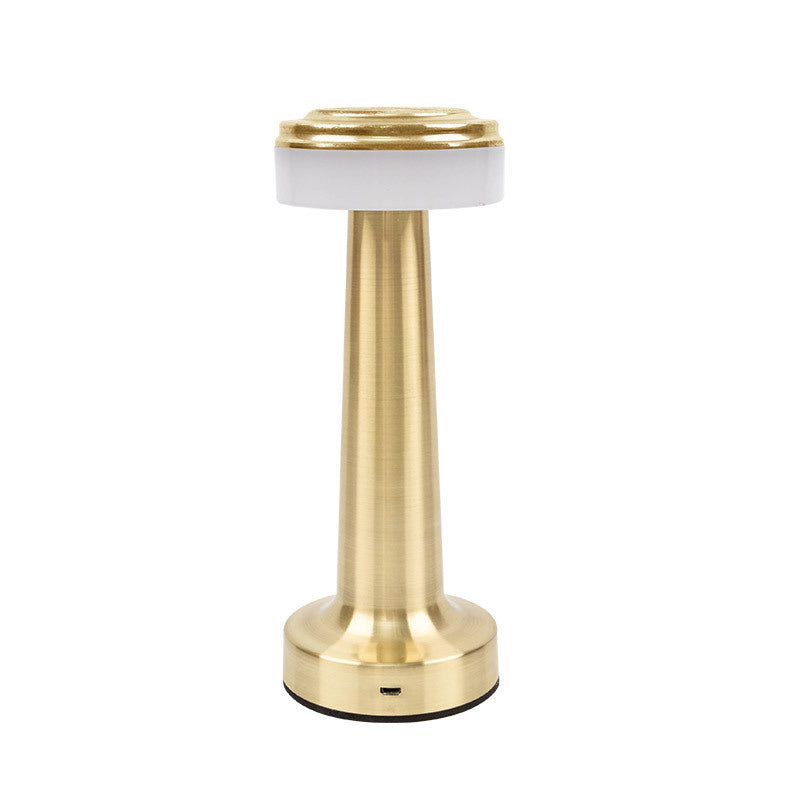 Lampada da tavolo in metallo tamburo Postmodernismo Oro LED Night Stand Light per sala da pranzo