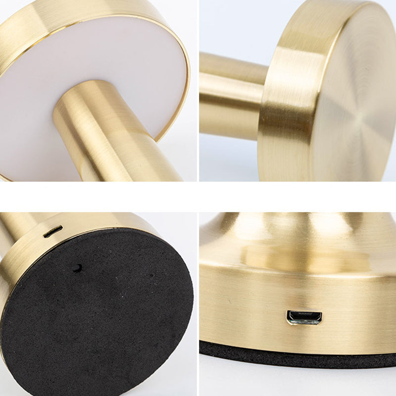 Drum Shade Metal Table Lampe Postmodernisme Gold LED Night Stand Light for Dining Room