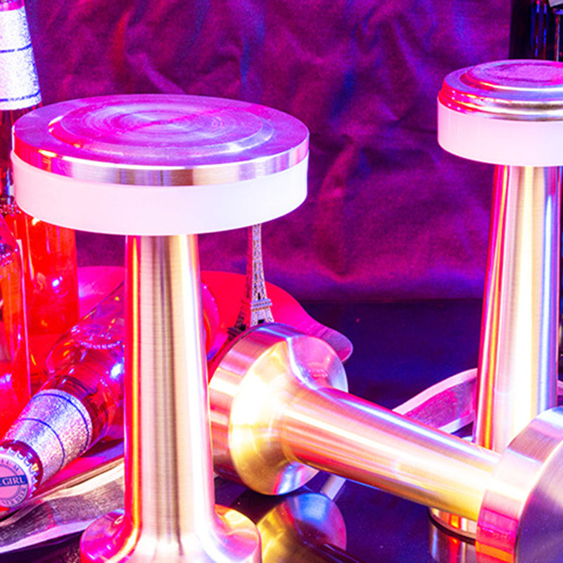 Drum Shade Metal Table Lampe Postmodernisme Gold LED Night Stand Light for Dining Room