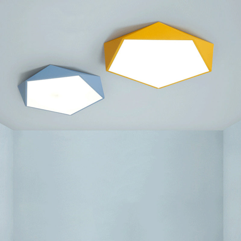 Acrylic Macaron LED Flush Mount Ceiling Light in Modern Singularity Wrought Iron Geometric Ceiling Fixture for Bedroom