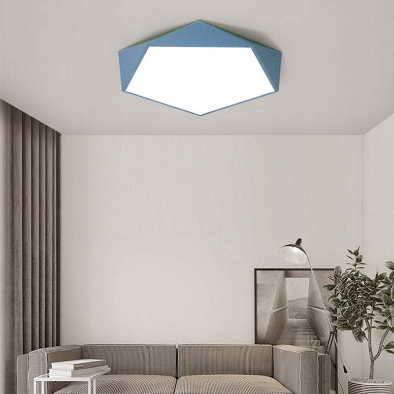 Acrylic Macaron LED Flush Mount Ceiling Light in Modern Singularity Wrought Iron Geometric Ceiling Fixture for Bedroom