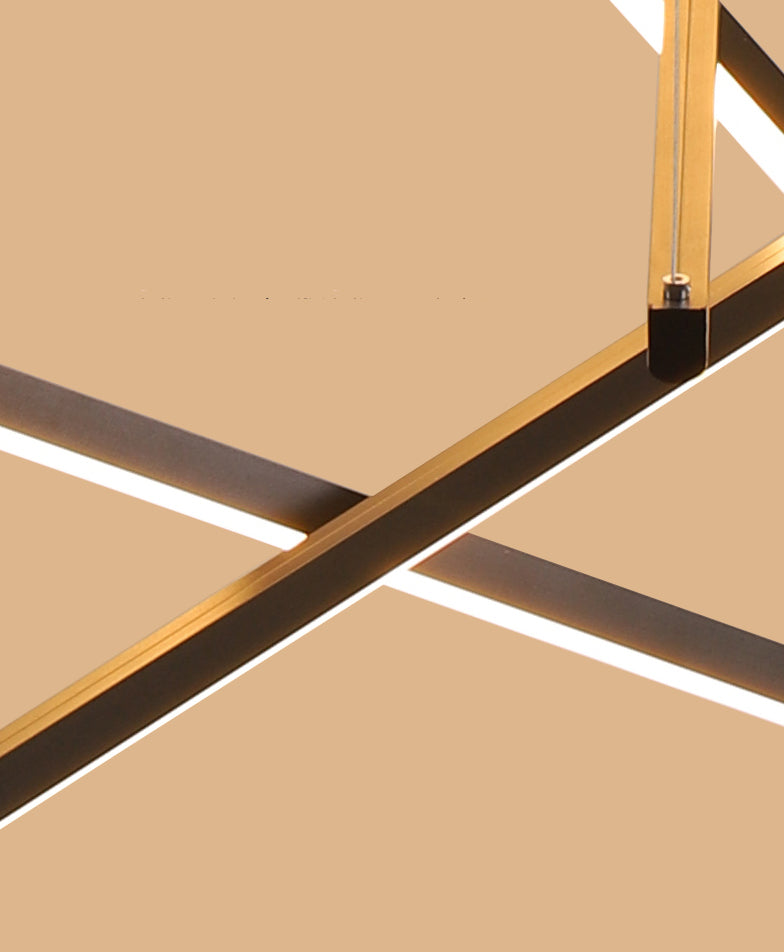 Nieuwe moderne zwarte lineaire kroonluchter verlichtingsarmaturen Metalen LED -hangende lamp voor woonkamer