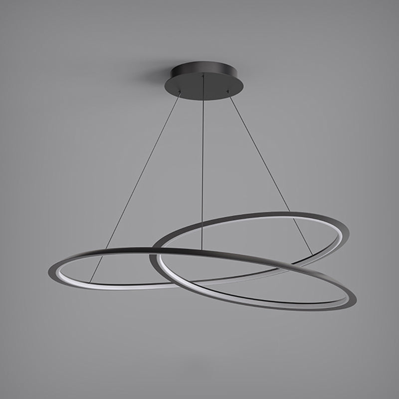 Black Aluminum Hanging Pendant Lights Contemporary Hanging Lamps for Living Room