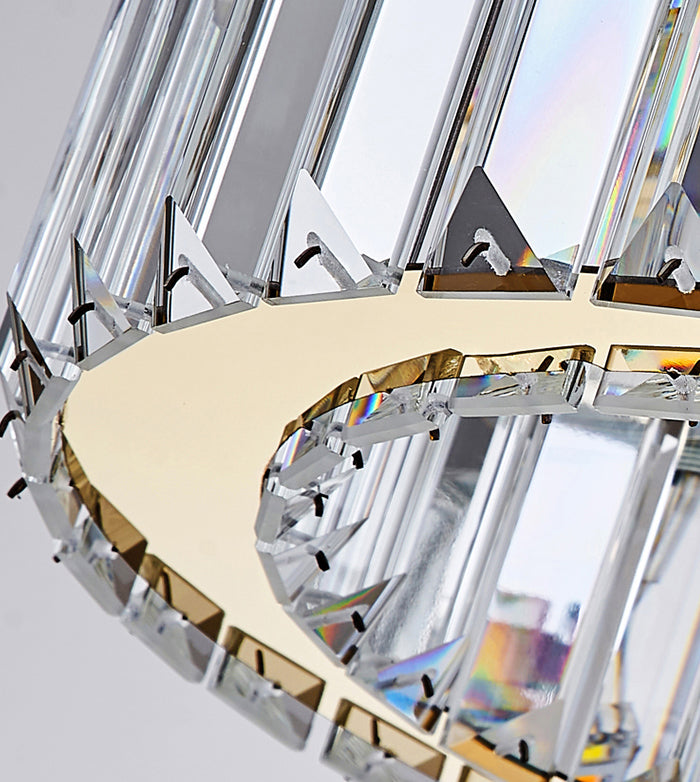 Luce a sospensione in oro in oro cristallino smusso Croona contemporanea LED LED LIGHT per camera da letto