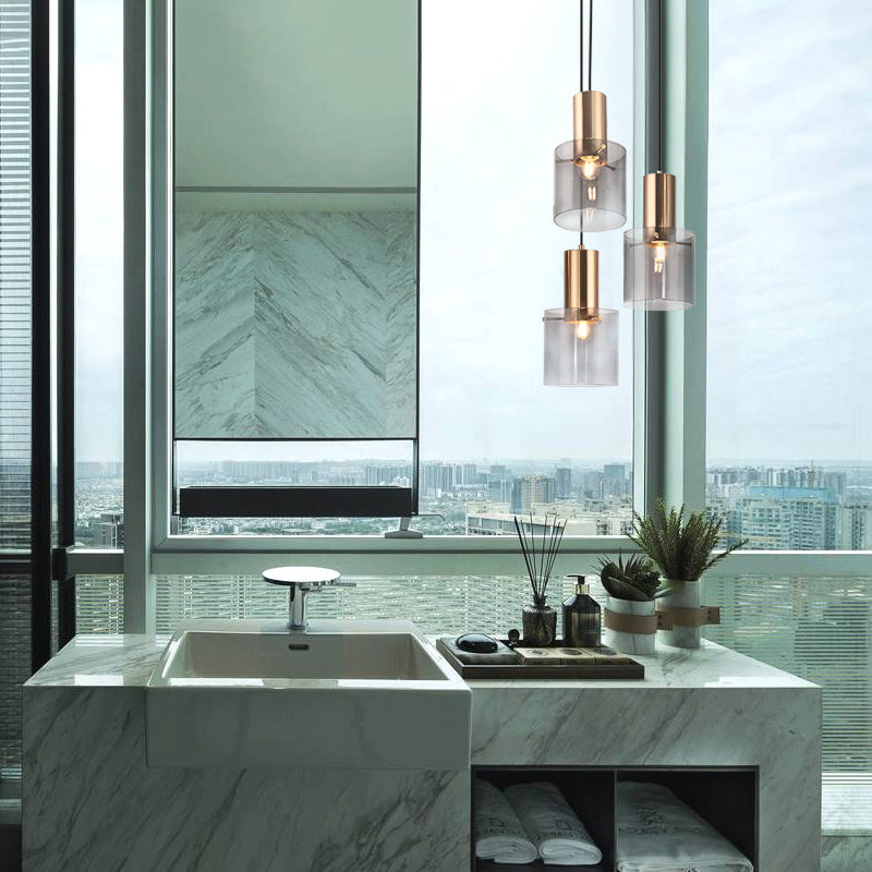 Metal Cylinder Pendant Light Nordic Modern Style Down Lighting for Living Room