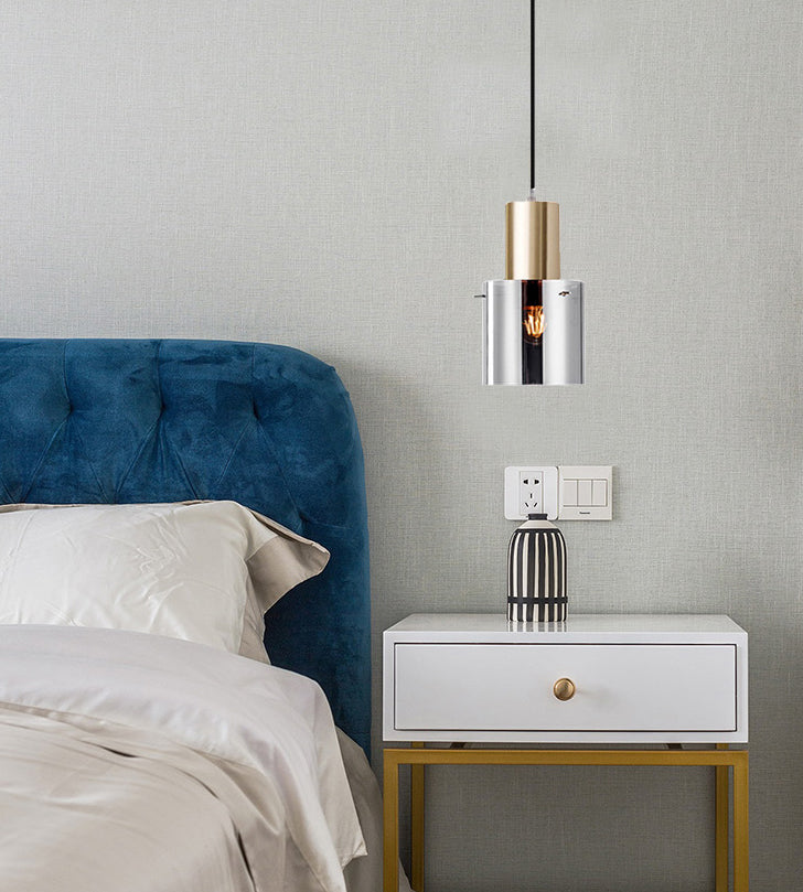 Metal Cylinder Pendant Light Nordic Modern Style Down Lighting for Living Room