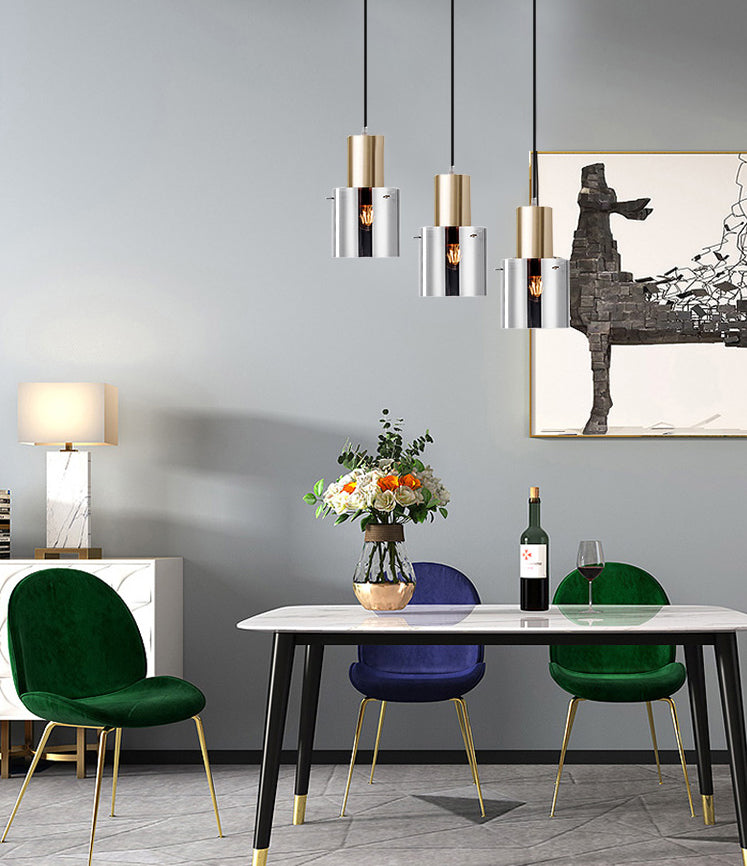 Metal Cylinder Pendant Light Nordic Modern Style Down Lighting for Living Room