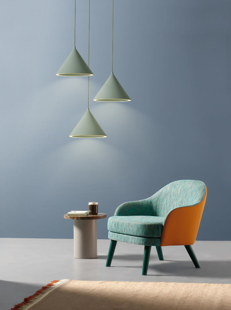 Cone Nordic Modern Pendant Light Metal 1-Light Down Lighting for Dining Room