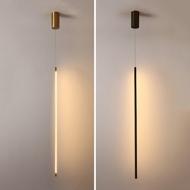 Metal New Modern Hanging Ceiling Light Linear 1-Light Pendant Light for Bedroom