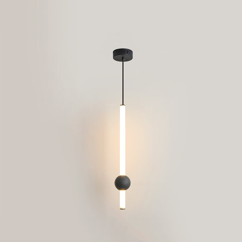 Minimalist LED Hanging Ceiling Light Metal 1-Light Linear Ceiling Pendant Light