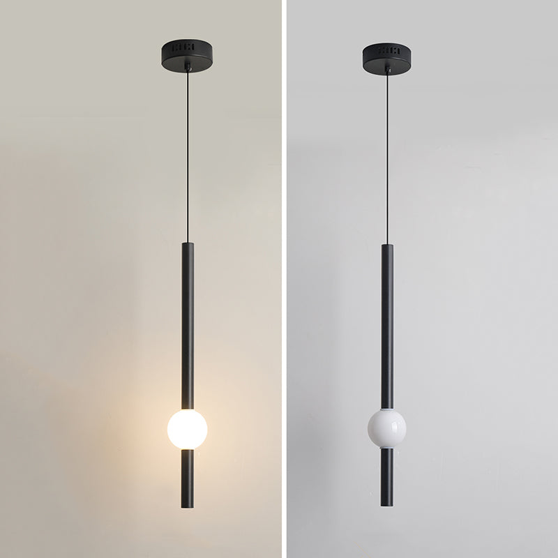 Minimalist LED Hanging Ceiling Light Metal 1-Light Linear Ceiling Pendant Light