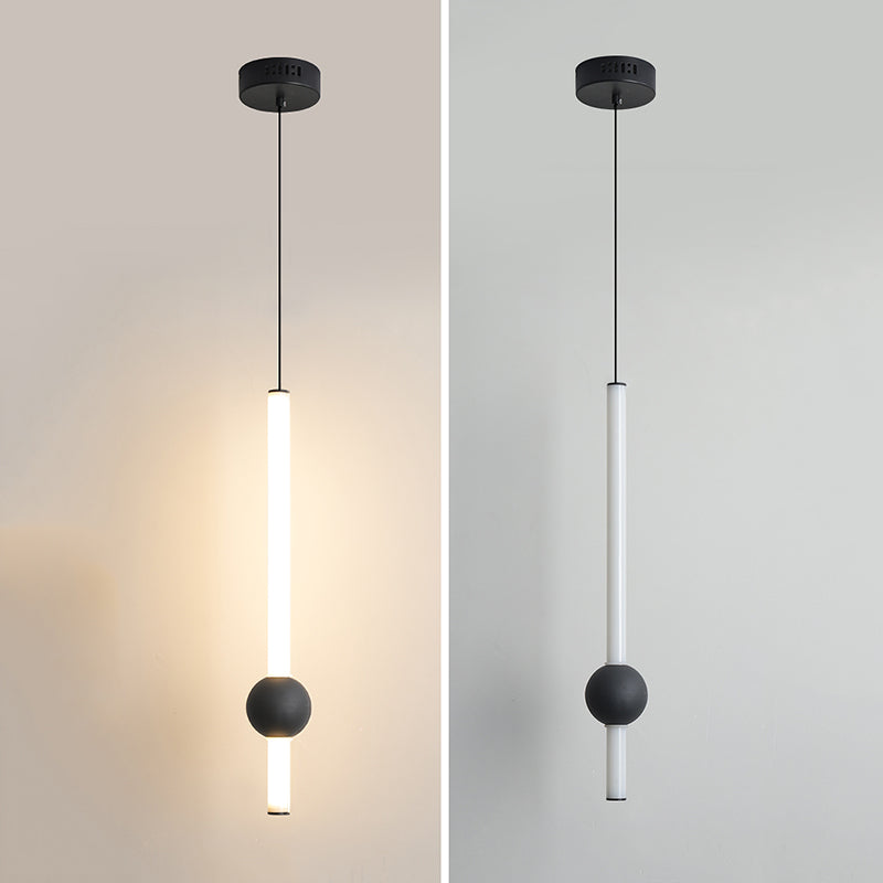 Minimalist LED Hanging Ceiling Light Metal 1-Light Linear Ceiling Pendant Light