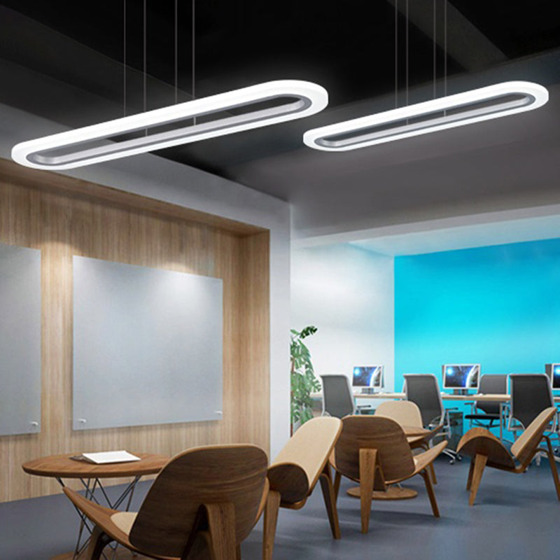 Nouveau éclairage de lustre linéaire en aluminium blanc moderne pour le bureau
