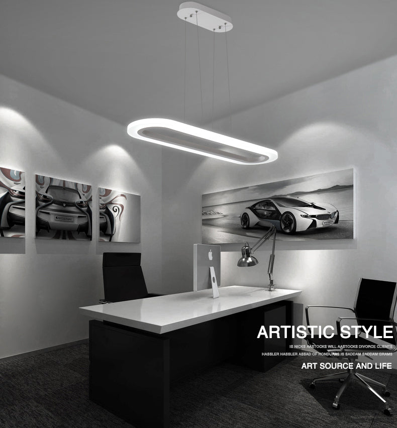 Nouveau éclairage de lustre linéaire en aluminium blanc moderne pour le bureau