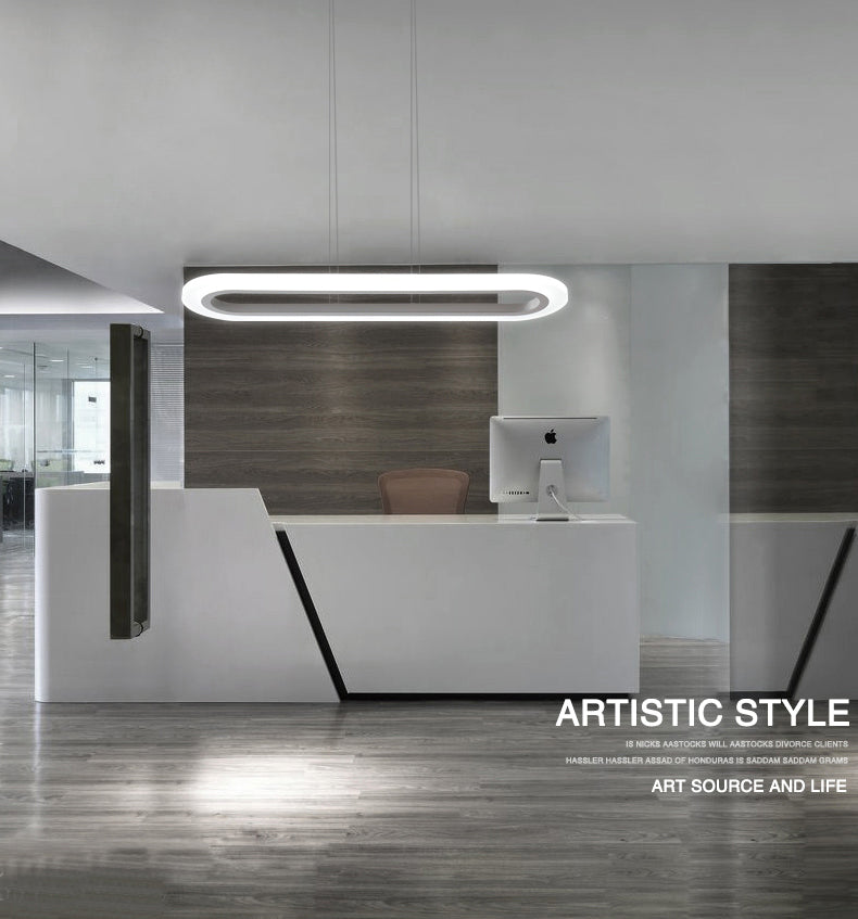 Nouveau éclairage de lustre linéaire en aluminium blanc moderne pour le bureau