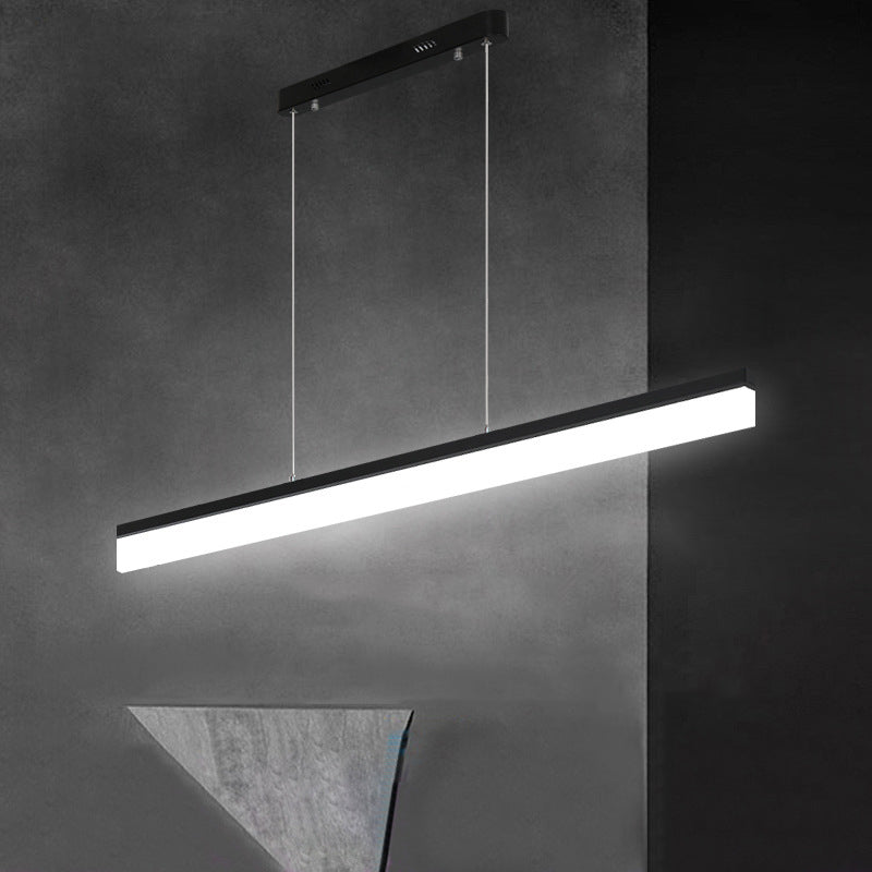 Black Aluminum Minimal Ceiling Lamp 1-Light LED Pendant Lighting Fixture for Office