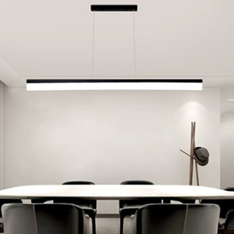 Black Aluminum Minimal Ceiling Lamp 1-Light LED Pendant Lighting Fixture for Office