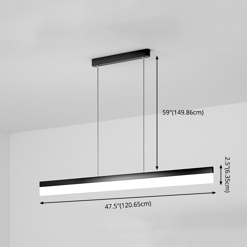 Black Aluminum Minimal Ceiling Lamp 1-Light LED Pendant Lighting Fixture for Office