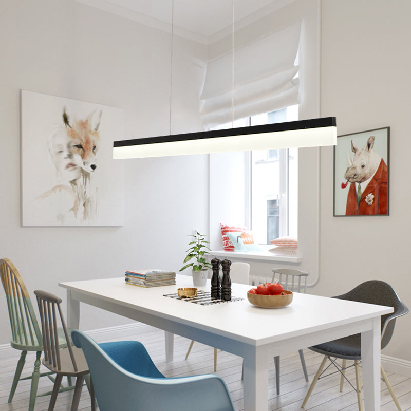 Black Aluminum Minimal Ceiling Lamp 1-Light LED Pendant Lighting Fixture for Office