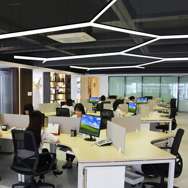 Black Aluminum Minimal Ceiling Lamp 1-Light LED Pendant Lighting Fixture for Office