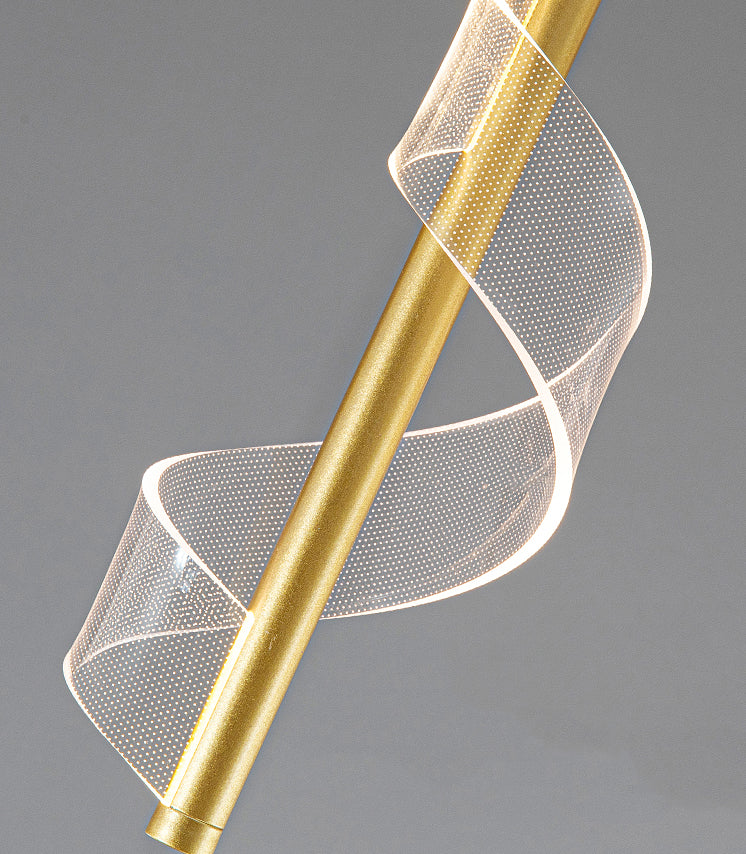 Contemporary Linear Hanging Light Kit Metal 1-Light Ceiling Light for Bedroom