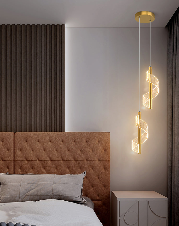 Contemporary Linear Hanging Light Kit Metal 1-Light Ceiling Light for Bedroom
