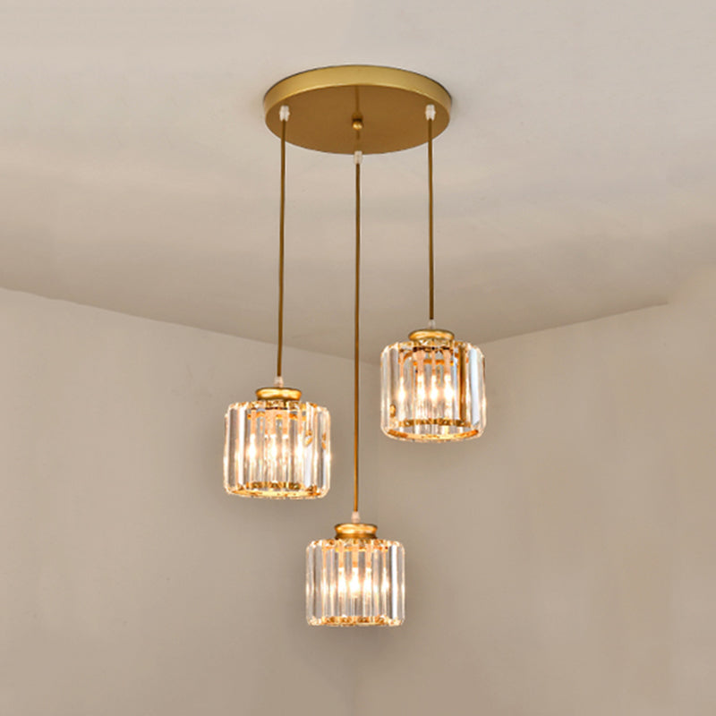 3-licht helder glazen hanglamp eigentijdse stijl in mini hanger voor eetkamer