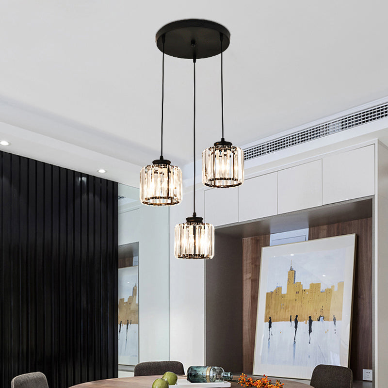 3-licht helder glazen hanglamp eigentijdse stijl in mini hanger voor eetkamer