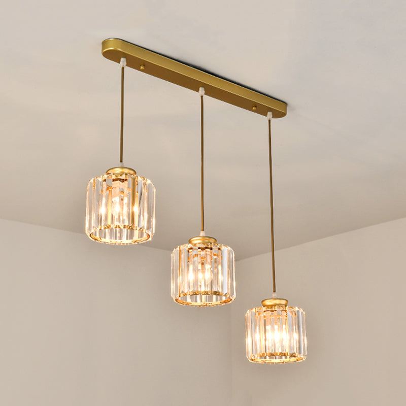 3-licht helder glazen hanglamp eigentijdse stijl in mini hanger voor eetkamer