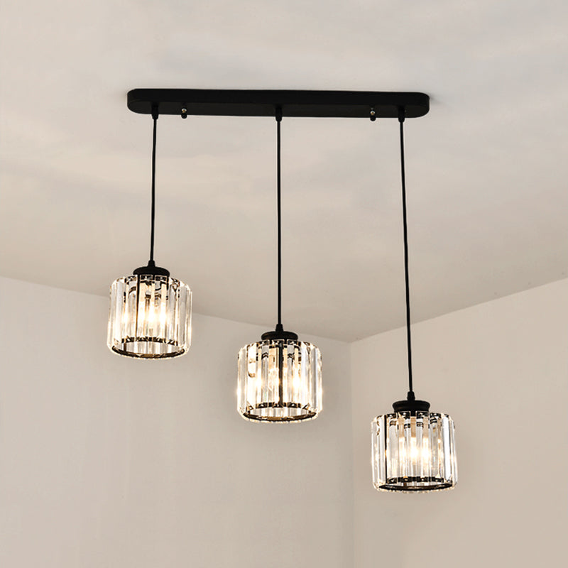 3-licht helder glazen hanglamp eigentijdse stijl in mini hanger voor eetkamer