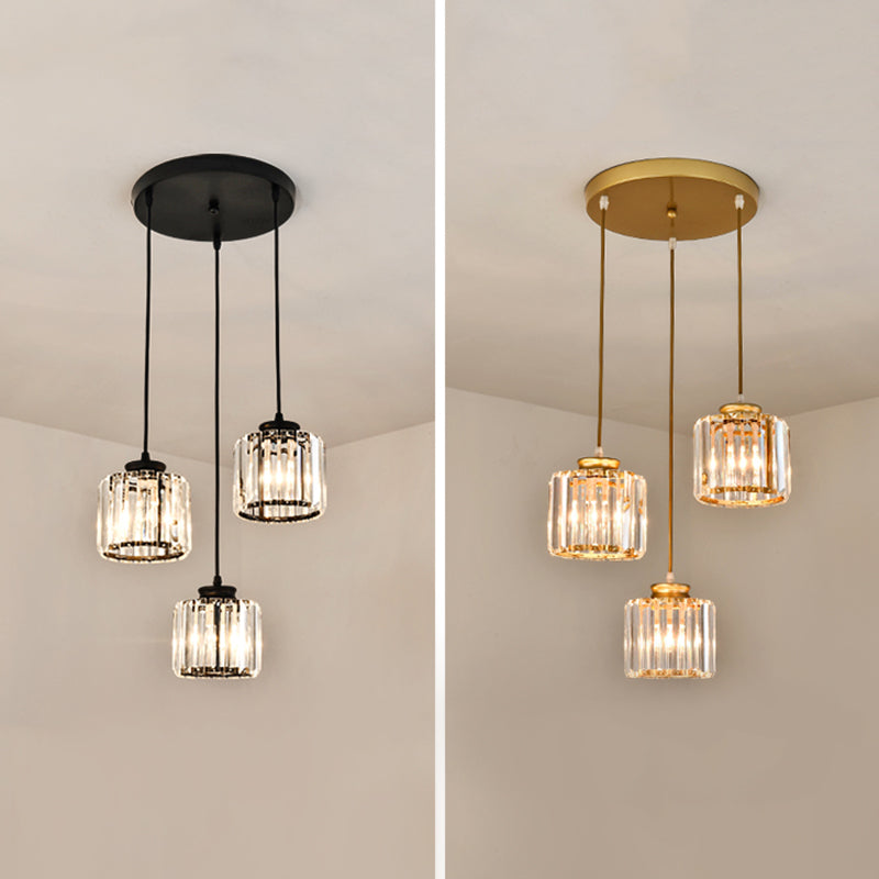 3-licht helder glazen hanglamp eigentijdse stijl in mini hanger voor eetkamer