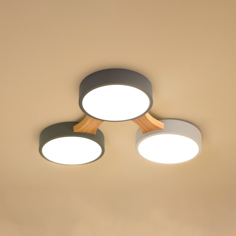 Moderne minimalistische LED-plafondlamp Houten Spoetnik Inbouw met acrylkap